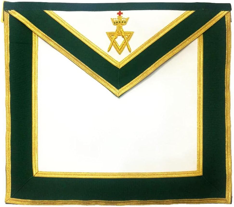 BRICKS MASONS Past Sovereign Master Allied Masonic Degrees Apron - Green Velvet