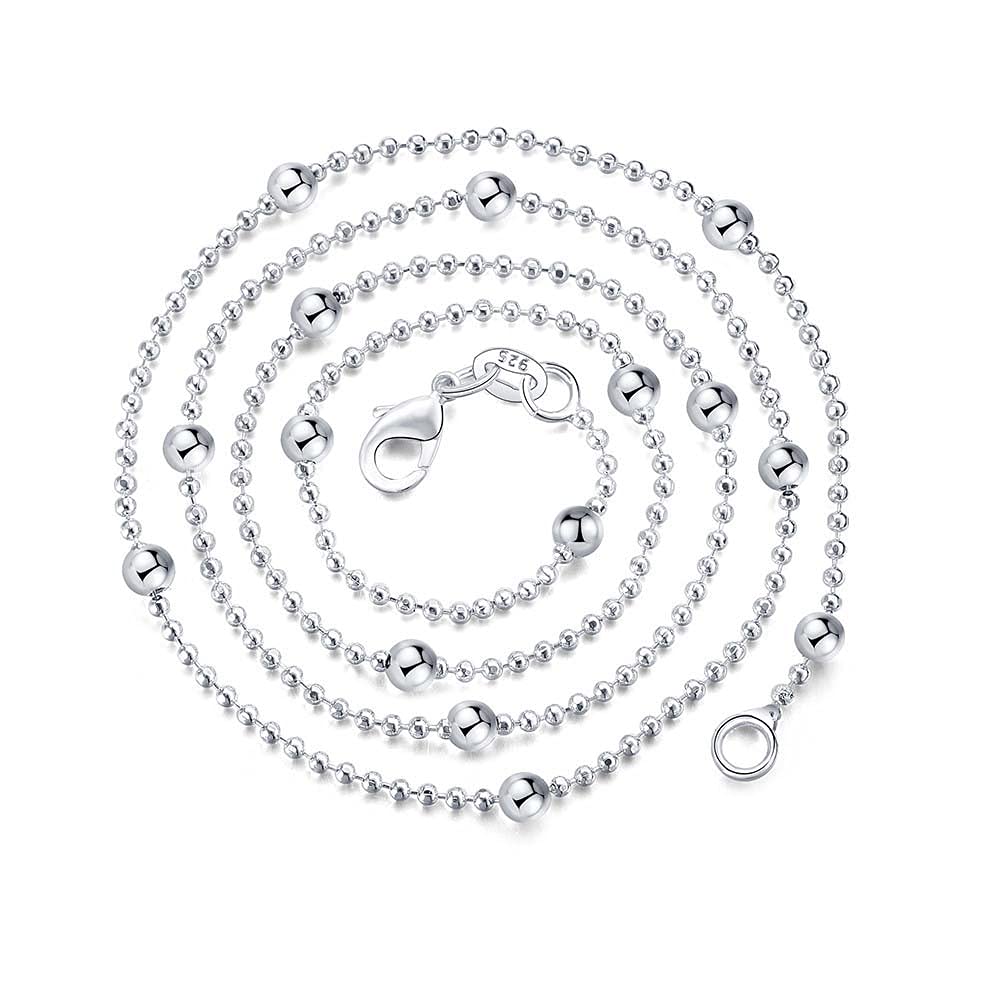 LLXYWJ 16/18/20/22/24 Zoll 4 mm Glatte Perlenkette für Damen und Herren, Hochzeit
