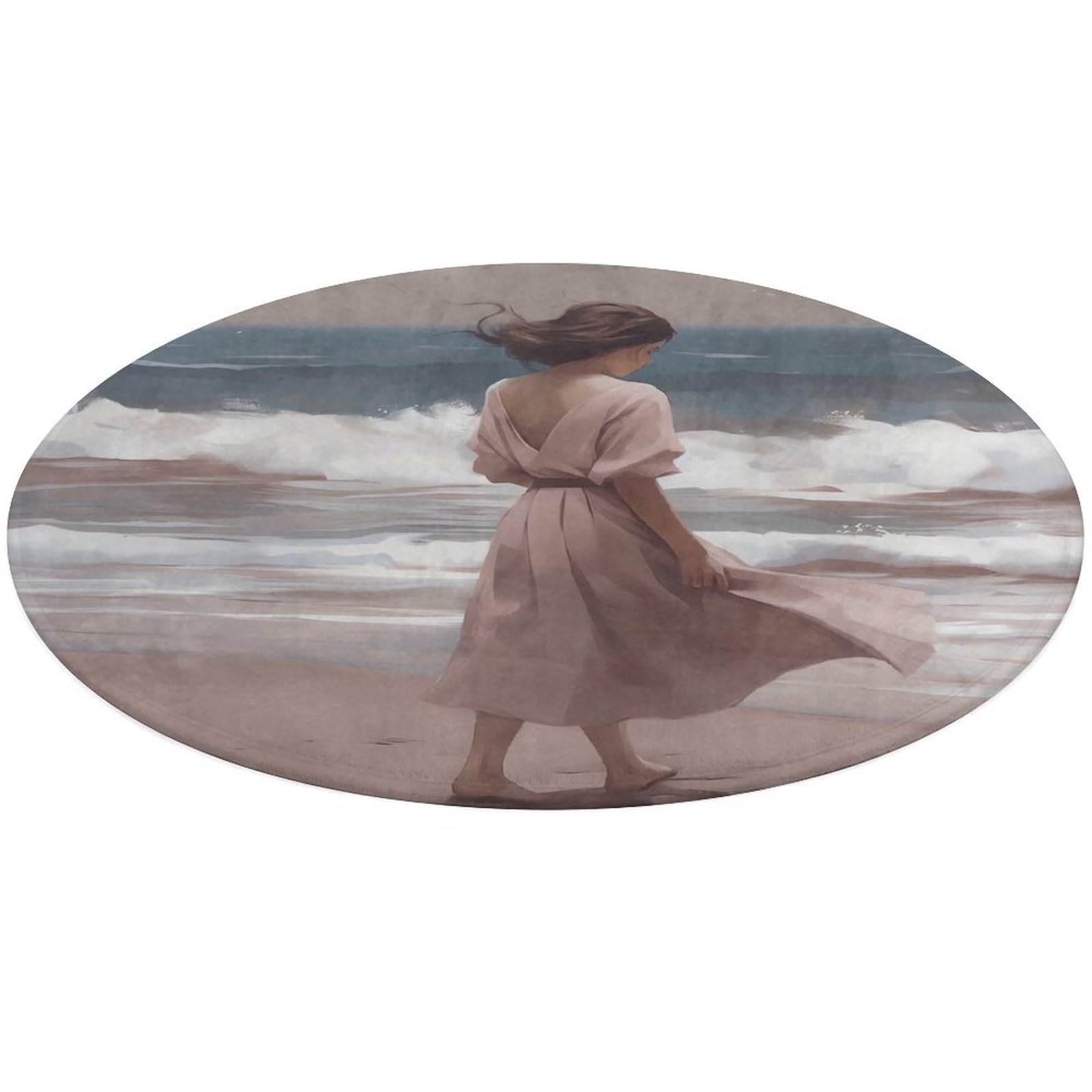 Tapis rond en velours moderne lavable 90x90 cm pour décoration de cuisine moderne