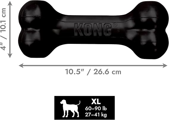 KONG Extreme Goodie Bone, Natural Rubber, Black, for Extra Large Dogs
