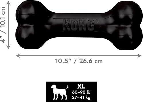 KONG Extreme Goodie Bone, Natural Rubber, Black, for Extra Large Dogs
