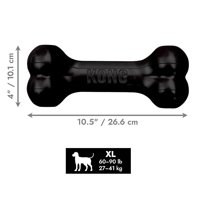 Foto 5 de 6 de Kong - Hueso de Goma Natural para Perros Extreme Goodie Bone más Duradero para masticadores poderosos, Color…