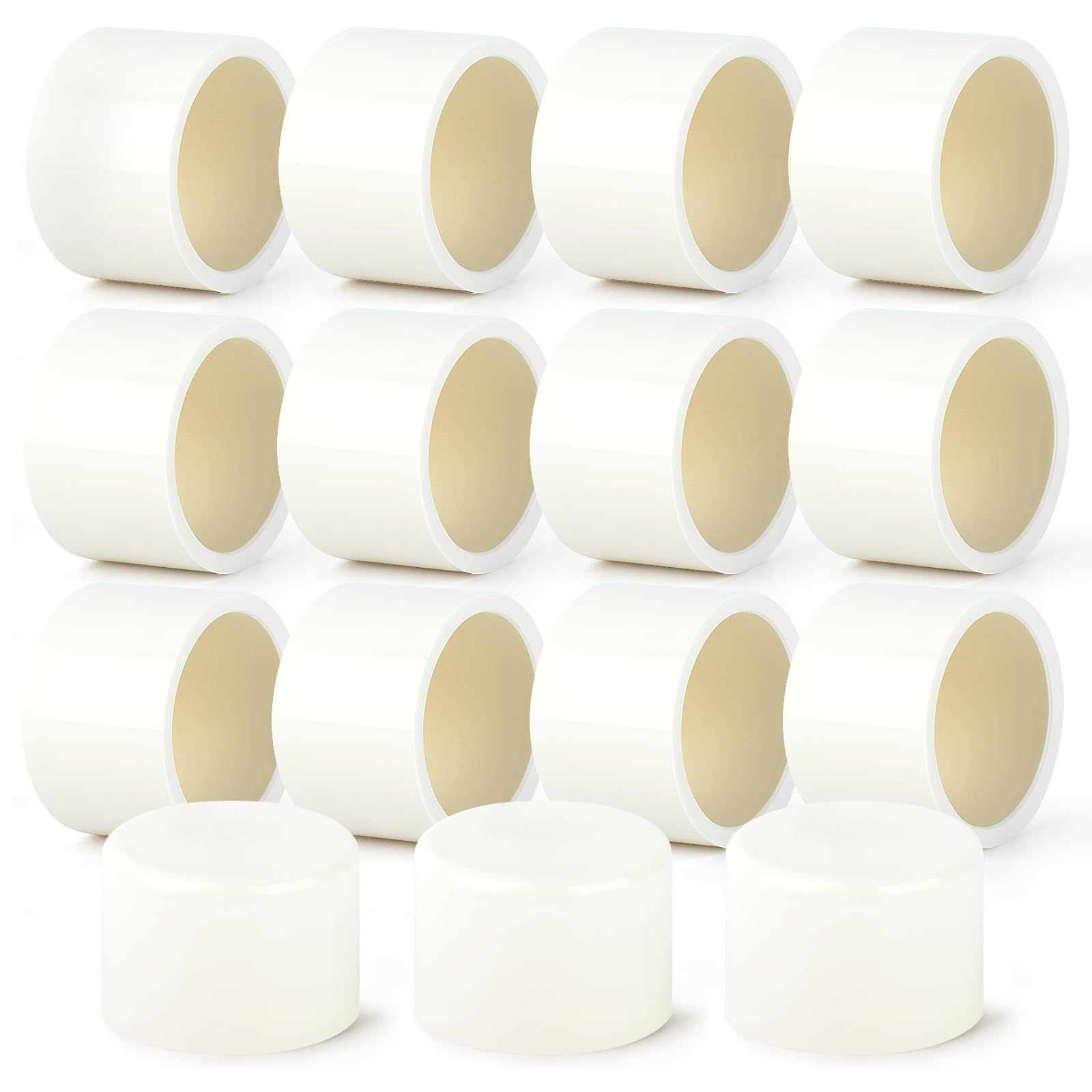 GASHER 15PCS PVC Pipe Fitting 1" PVC Pipe End Cap Plug Adapter, Furniture Grade Pipe Plug Socket Fittings, For Home or Industrial