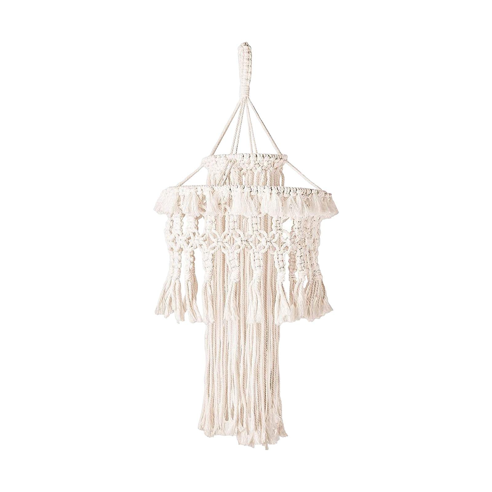 Pantalla de lámpara de macramé artesanal que difumina la luz creando ambientes relajantes