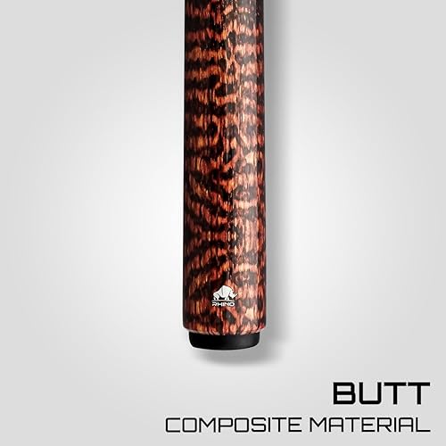 Miniatura 4 de RHINO Retro Taco de Billar - Cocobolo, Bocote, Ébano, Snakewood, Thuya - Junta de 38-8 - Diámetro de punta de 12,5 mm