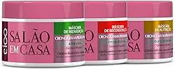 Kit Máscara Cronograma Nutrição Hidratação e Reconstrução Eico Salão Em Casa Tratamento Capilar