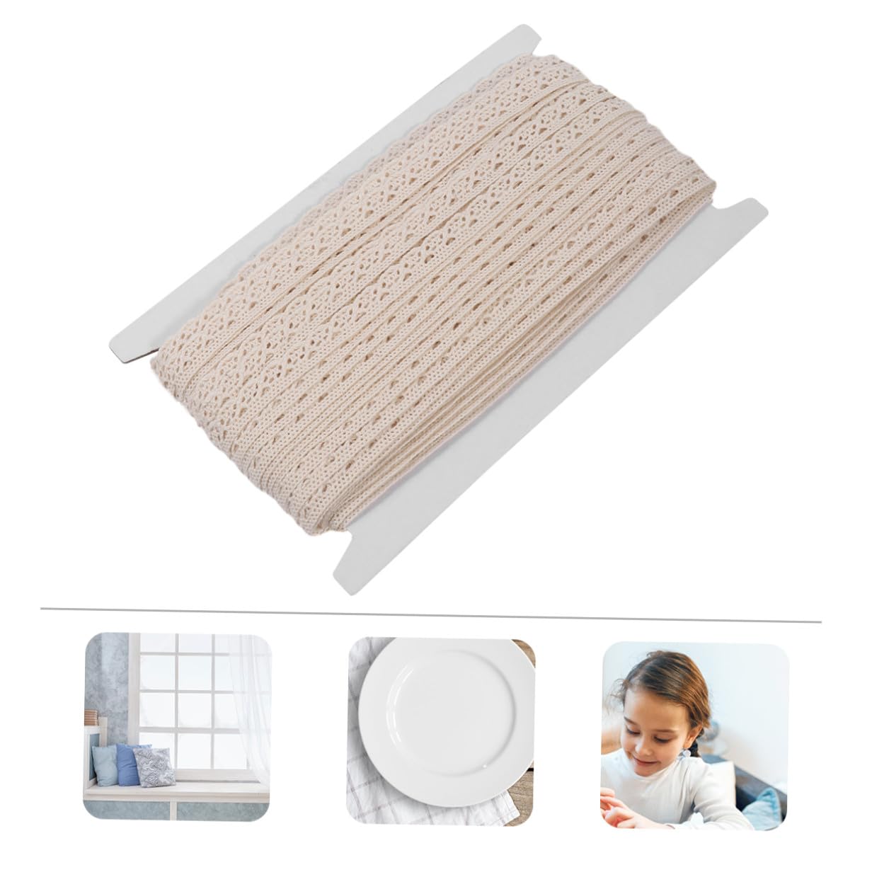 2rollos Encaje De Algodón Decorativo Para Manualidades Cortinas y Manteles Material Para Proyectos Yardas