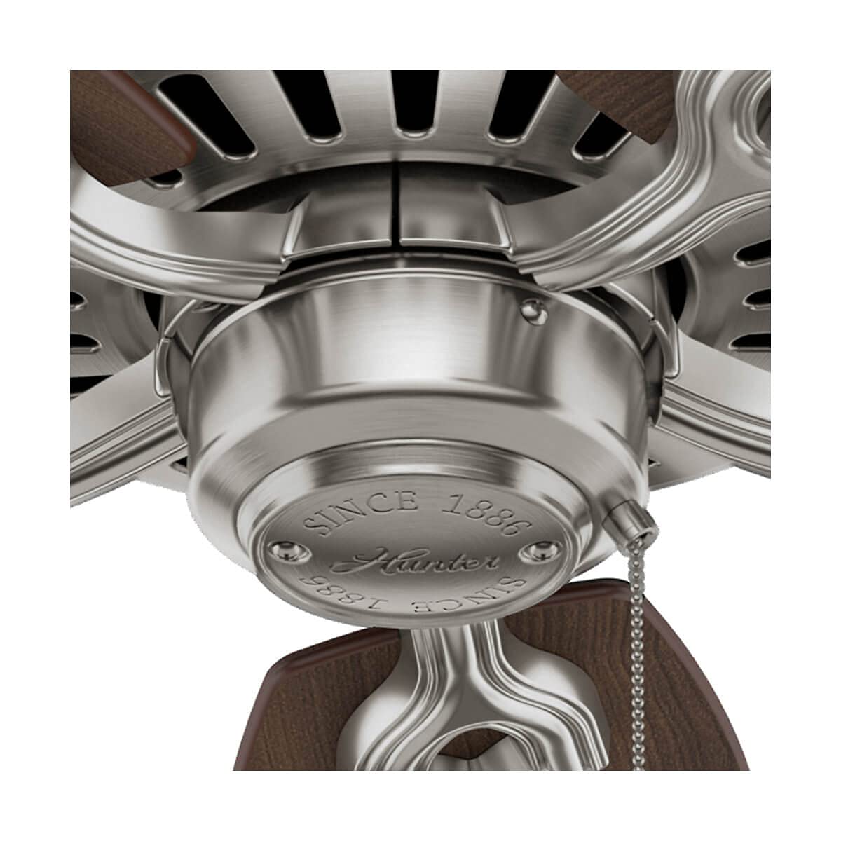 Hunter Fan Builder Elite - Ventilador de techo, 66 W, color niquel pulido