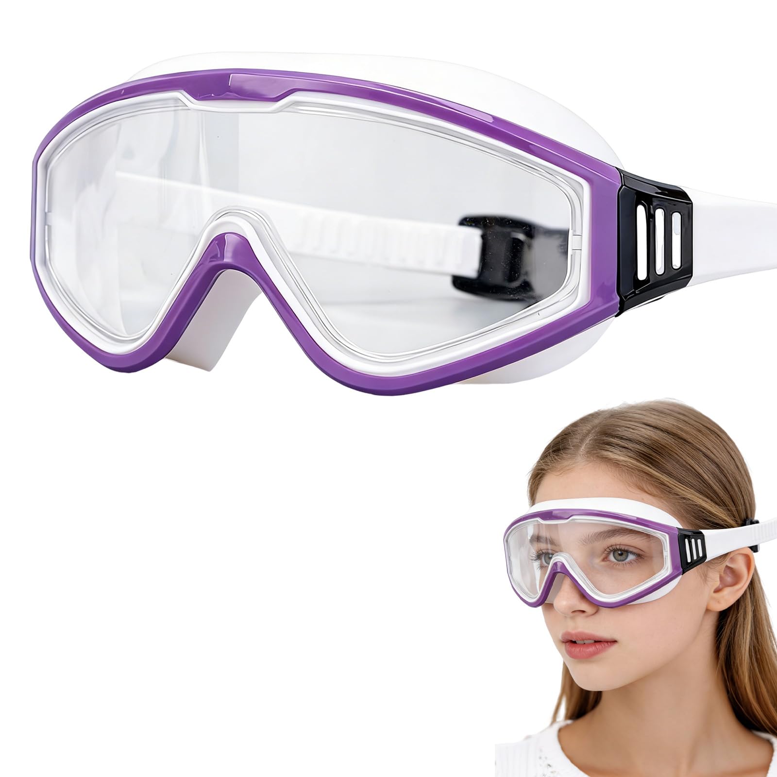 Jodsen Swimming Goggles for Adult Junior Men Women,Swim Goggles Anti Fog UV Protection No Leaking,with Storage Case,Clear Vision,Adjustable Silicone Strap Full Protection Silicone Swim Goggles (A4) — image 1