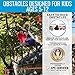 Hyponix Ninja Obstacle Course for Kids – 2 x 60 ft Slacklines with 13 Weatherproof Obstacles – Monkey Net, Ratchet-Tight Tech, Supports 880 lbs – Climbing & Swinging Backyard Fun
