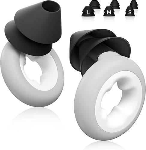 Tapones para los oídos para reducir el ruido del sueño, tapones de silicona reutilizables para protección auditiva 6 puntas para los oídos en SML,