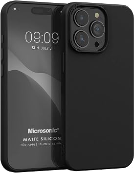 Microsonic K l f Matte Silicone Apple iPhone 15 Pro i in Siyah [iPhone 15 Pro ile Uyumlu K l f - Siyah]
