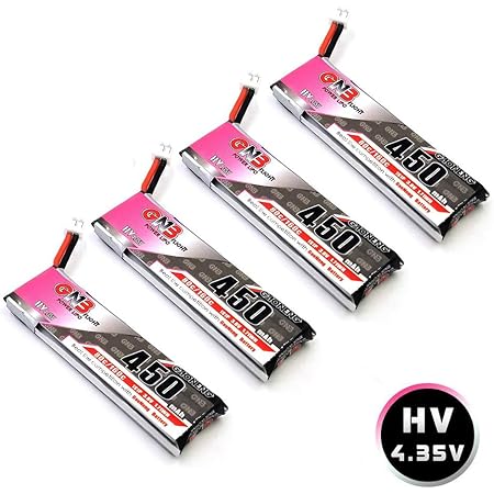 4 Stück 450mAh 1S HV 3,8V LiPo Akku 80C JST-PH 2.0 PowerWhoop mCPX Anschluss