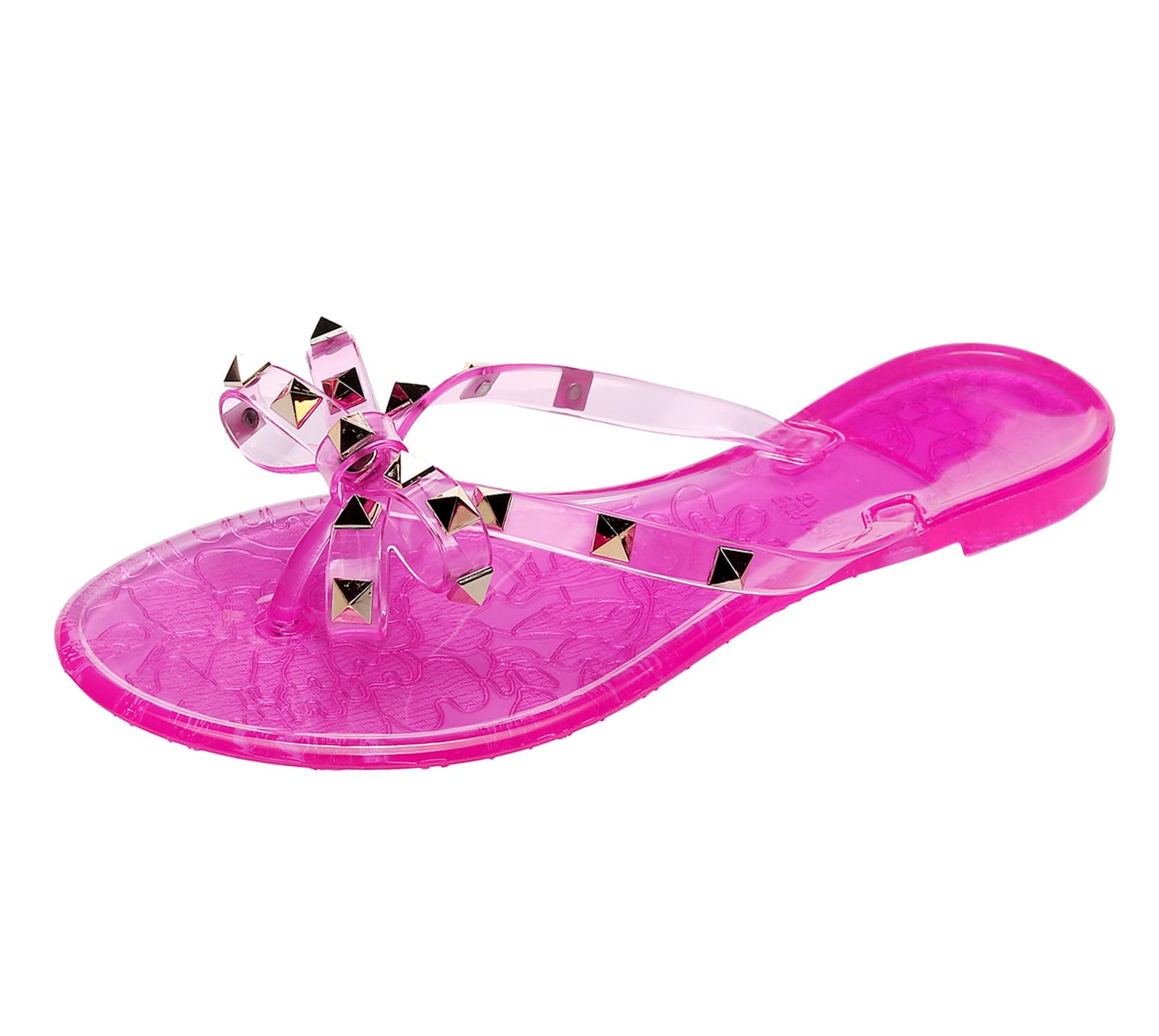 Omgardstudded Jelly Shoes For Womens Bow Flip Flops Jellies