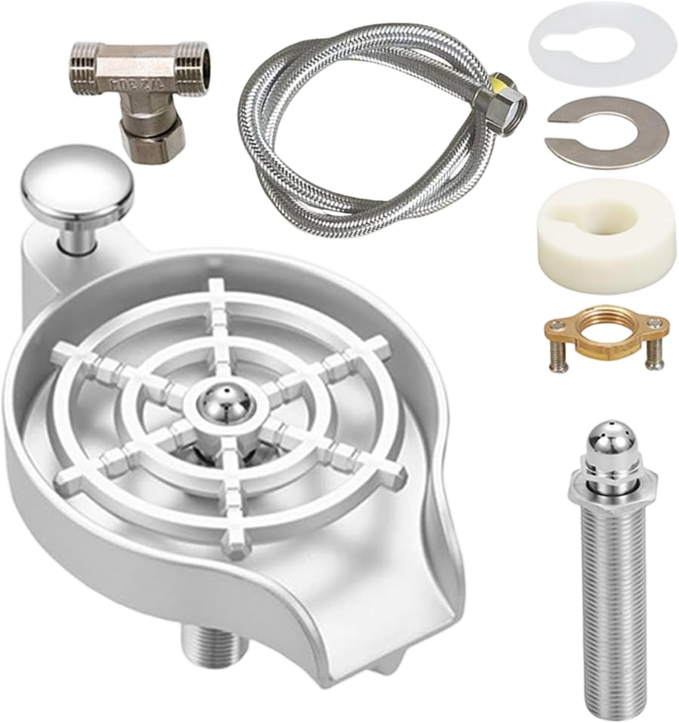 Cup Rinser For Kitchen Sink | High Pressure Stainless Steel Kitchen Accessories,Sink Cup Rinser Attachment - for Hospitality, Restaurant and Home Kitchens