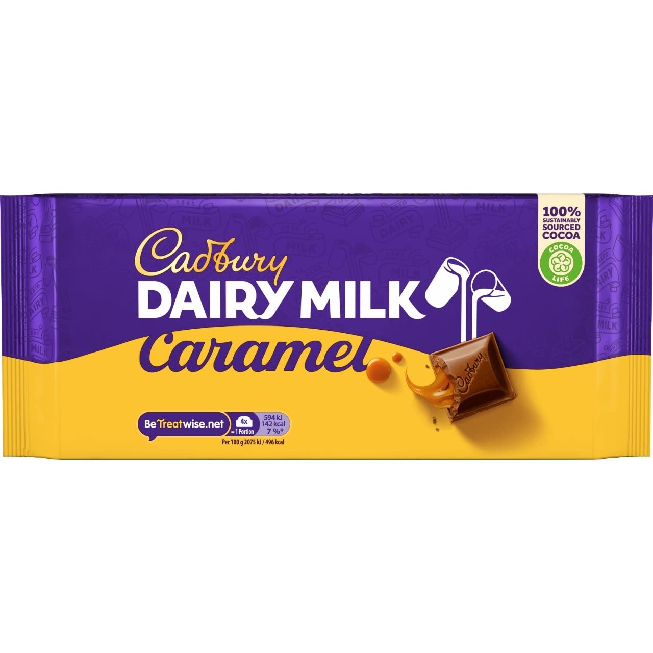 Cadbury Caramel Dairy Milk Chocolate - Creamy Caramel Milk Chocolate - Delicious Sweet Full Bodied Flavor - Caramel 180g (Pack of 17)