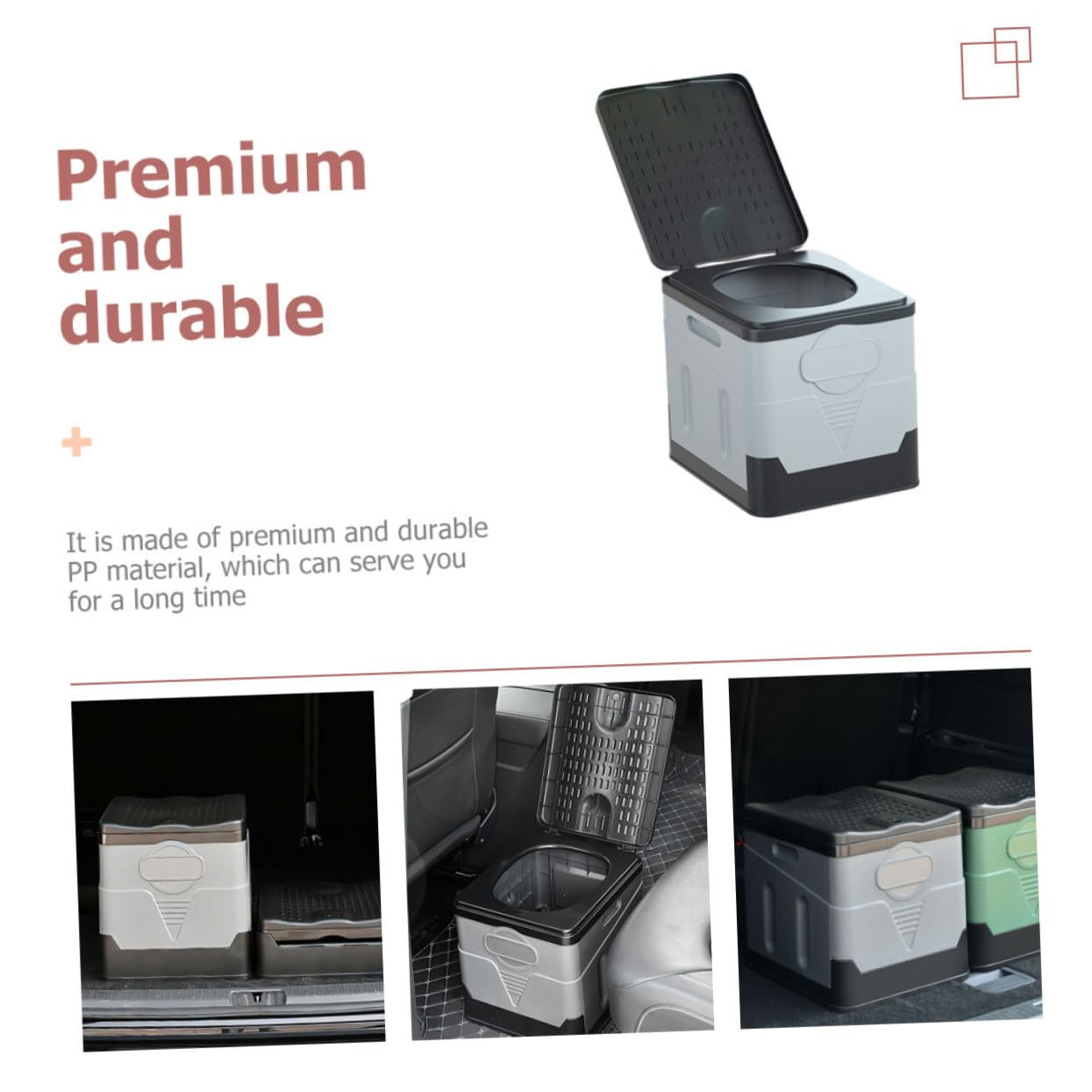 Mikinona Tragbare Faltbare Toilette aus Pp mit Tragkraft Mobile Campingtoilette für Notfälle und Outdoor Einsätze Platzsparend und Robust für Unterwegs