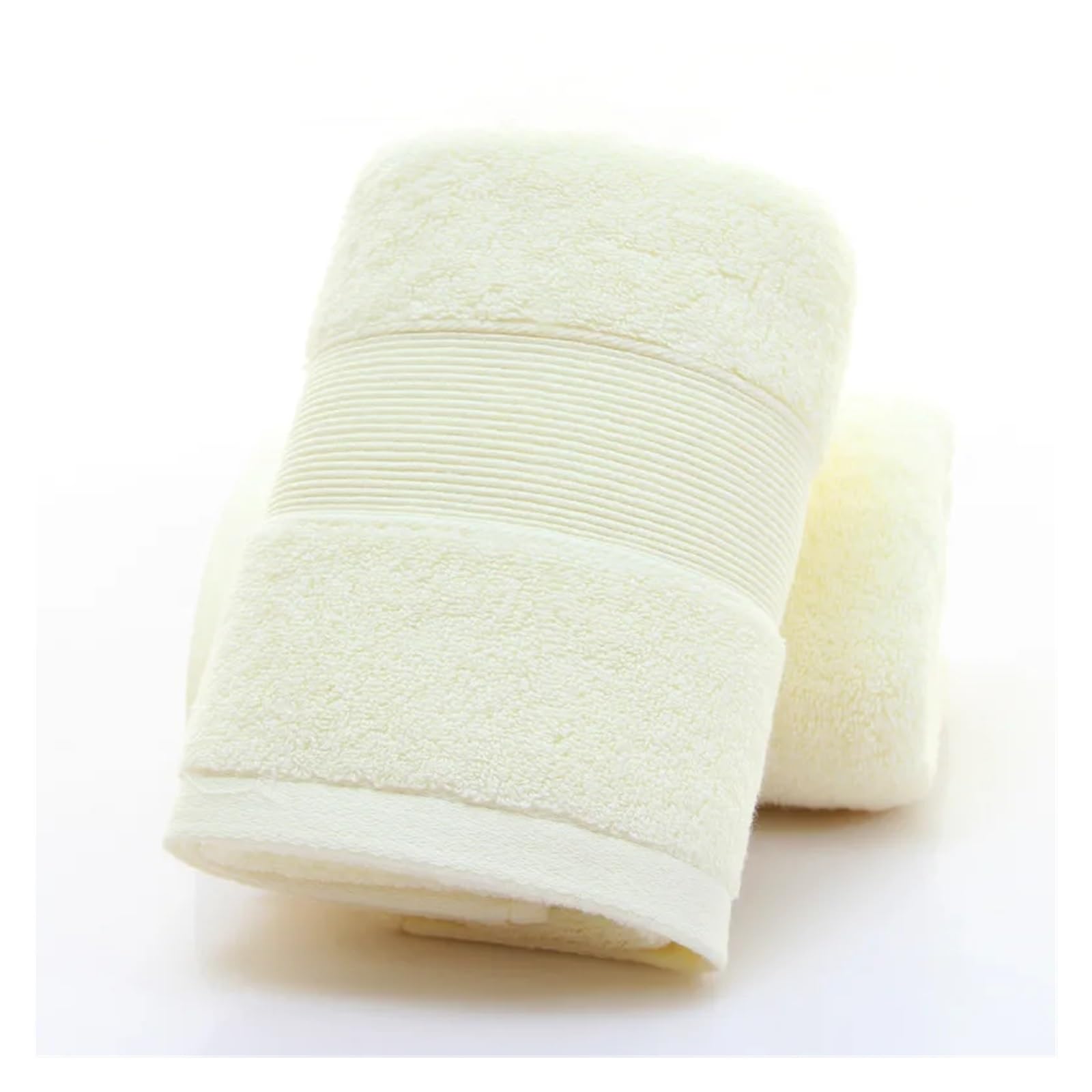 FGUJSUR Bath Towel 2pcs Cotton Towels Set Thickened & Soft Hotel Bathroom Super Absorbent Face Hand Bath Daily Use(Cream,35x75cm 2pcs)