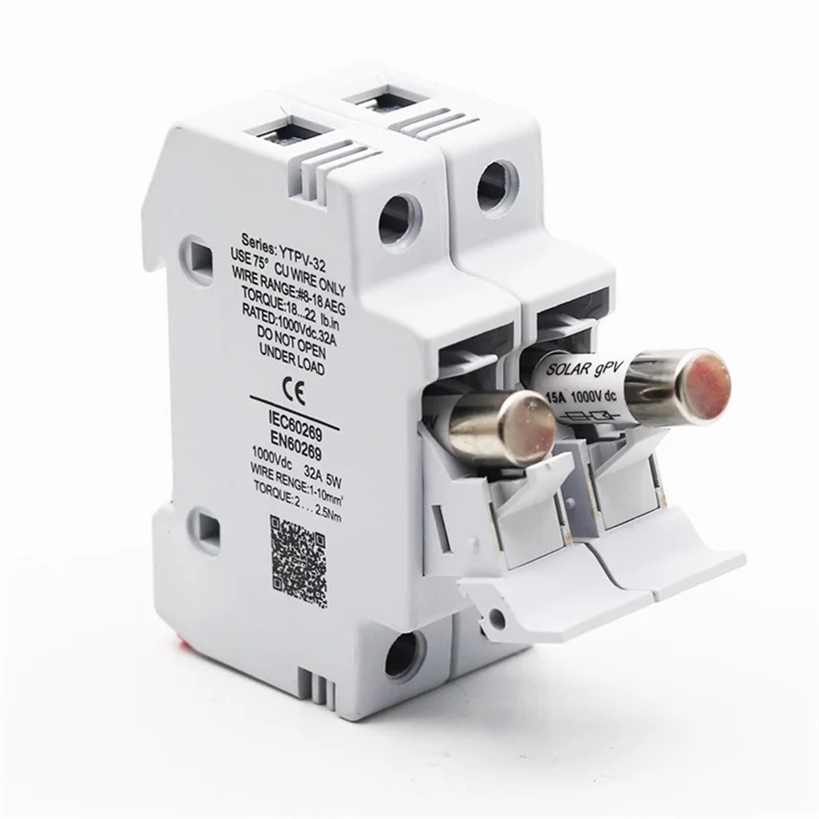 Photovoltaik Sicherungshalter DC 2-polig YTPV-32 1000 V ohne Indikator zum Schutz von Solaranlagen