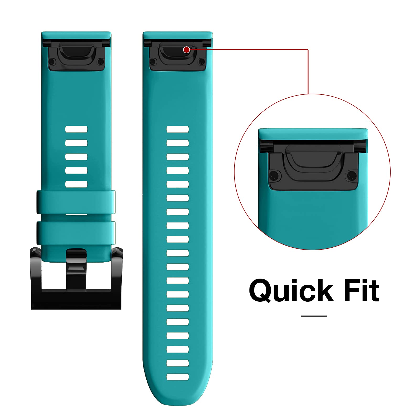 Watch Strap for Garmin Fenix 5/5 Plus,Replacement Wristband Compatible with Garmin Fenix 6/6 Pro,Forerunner 935 945 (Blue Green) - Image 2