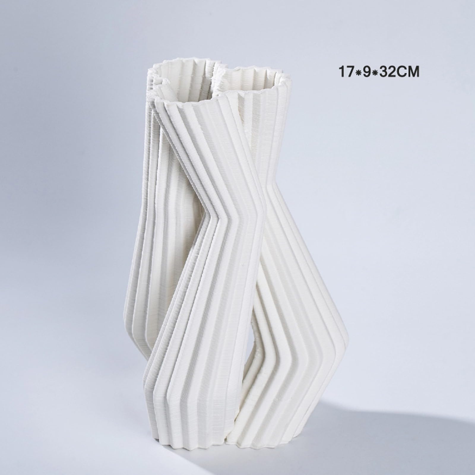 Ceramiczny wazon Technologia druku 3D na kwiaty, dekoracja trawy pampasowej, nowoczesny mały wazon do salonu Stół Biuro na farmie (biały),White
