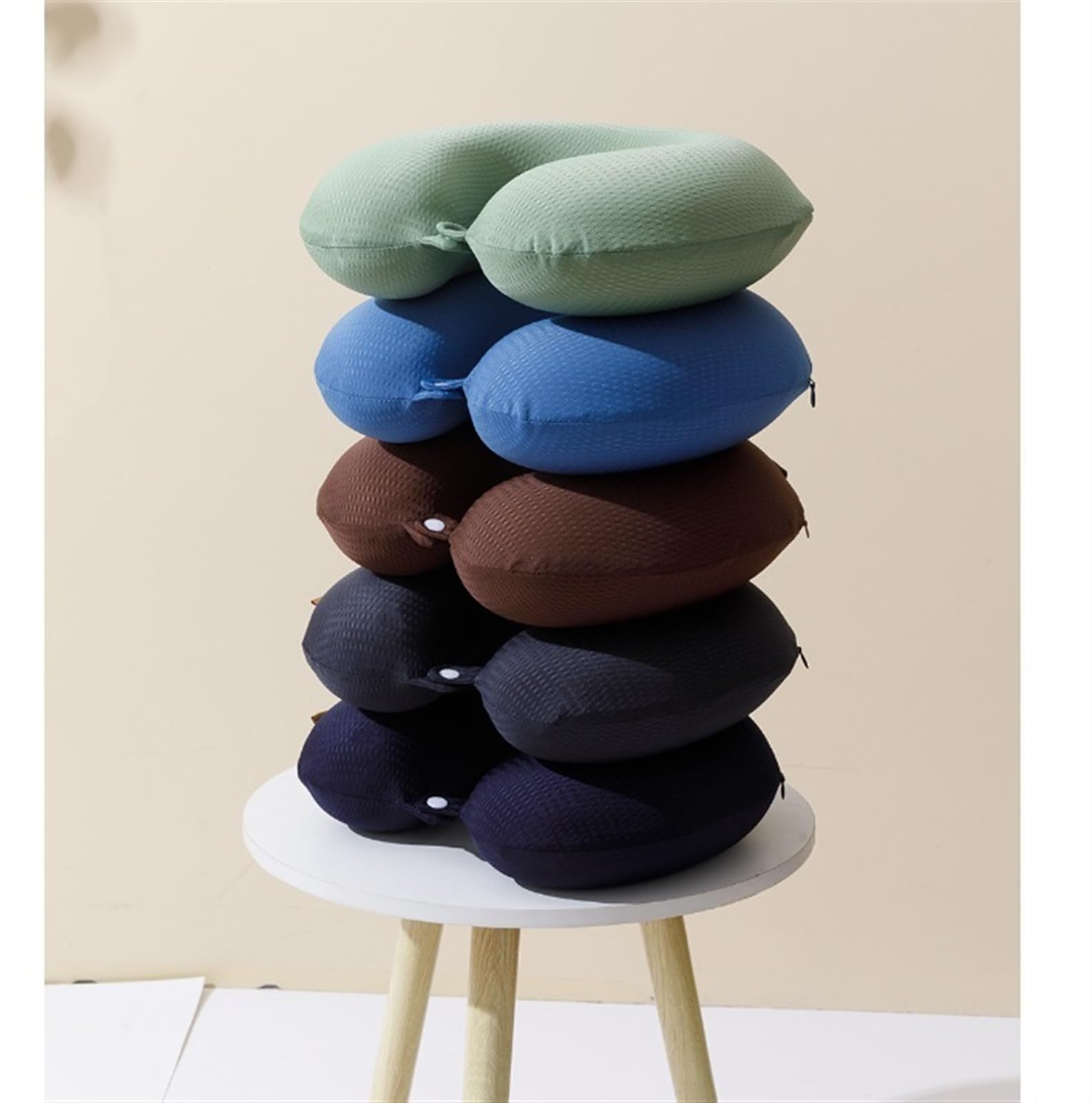 Reisekissen Nackenkissen Reisekissen Aus Memory-Schaum, Reise-Nackenkissen, Kopf-Nacken-Stütze, Flugzeugkissen Nackenhörnchen(Navy Blue)