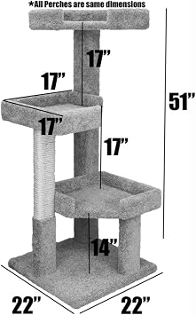 New Cat Condos 51 Solid Wood Large Cat Tree