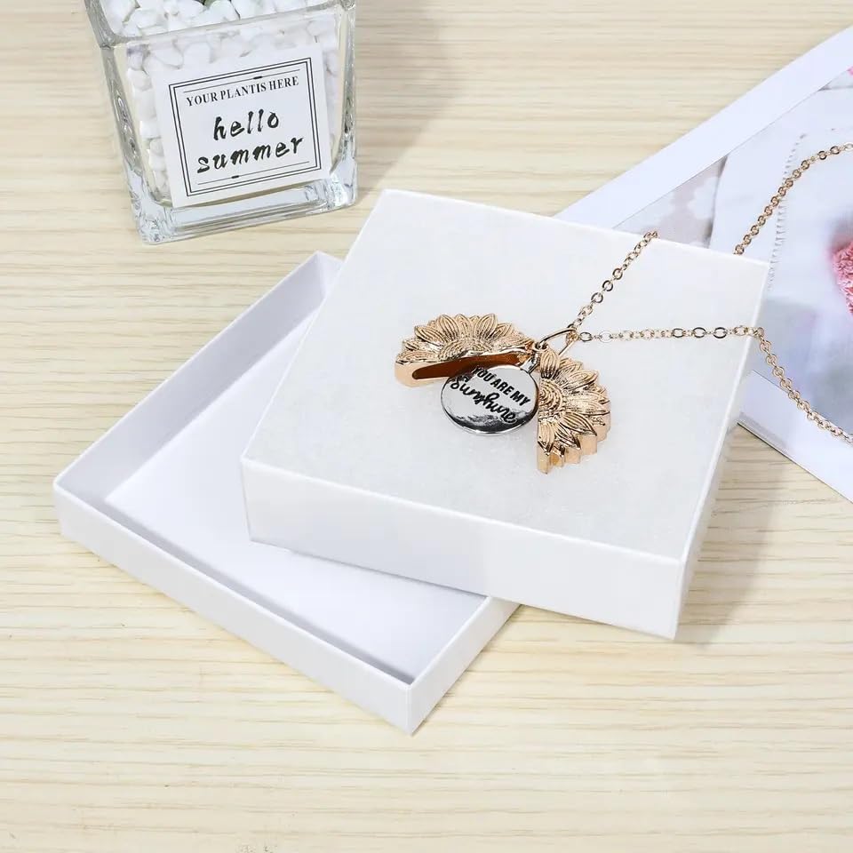 RJ Displays 6 Pack Cotton Filled Swirl White Cardboard Jewelry Boxes for Necklace, Bracelet, Watch & Small Gifts, Jewelry Gift Boxes with Lids, Size 5.25 x 3.75 x 1 Inch – White image 4