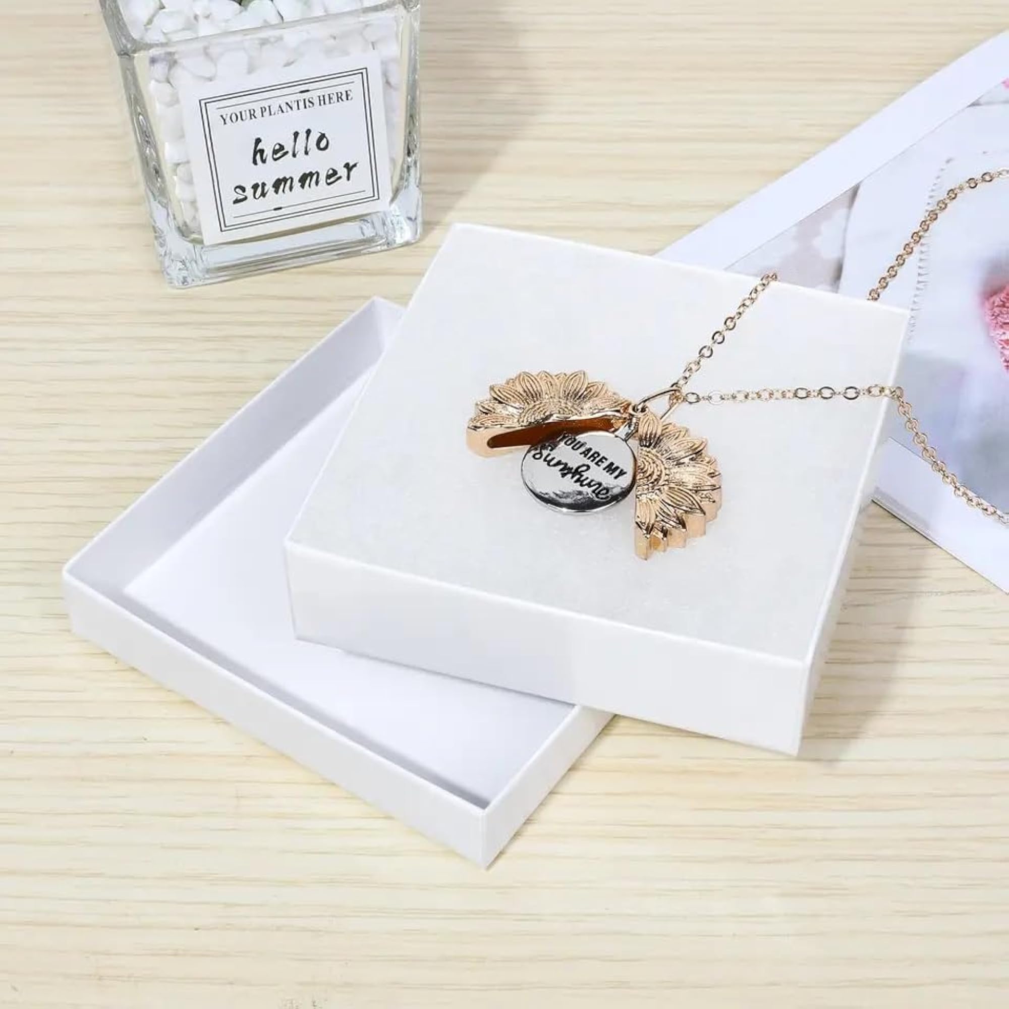 6 Pack Cotton Filled White Jewelry Gift Boxes
