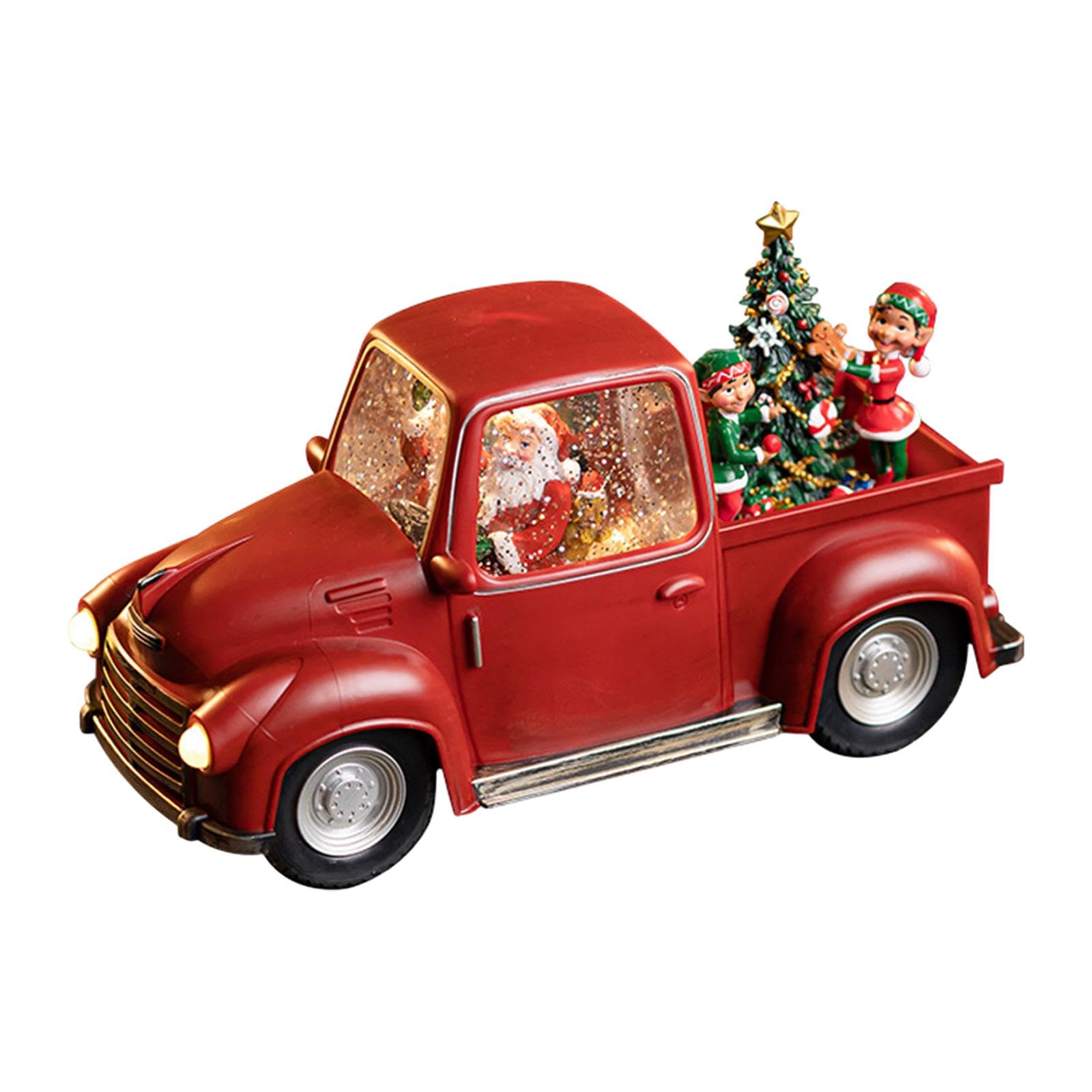 Décoration de Table de Noël, Camion du Père Noël Miniature, Boule à Neige Musicale, Cadeau D'intérieur pour La Maison Ou Le Bureau, StyleB