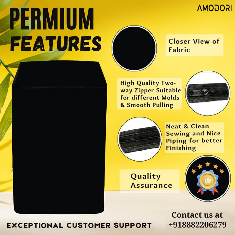 Image of Waterproof Top load washing machine cover Compatible for LG 7 Kg (T70AJMB1Z) Solid Black Print