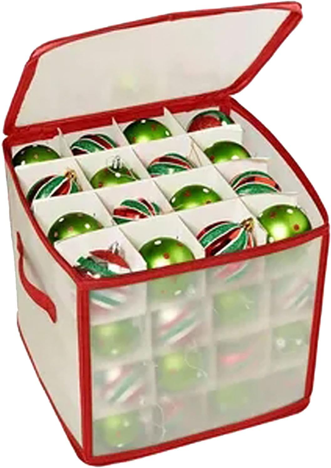 Home Textile Storage Christmas Ornament Storage Container With Dividers Zippered Convenient Adjustable Heavy Duty 600D Large Organizer To And Store Holiday Décor