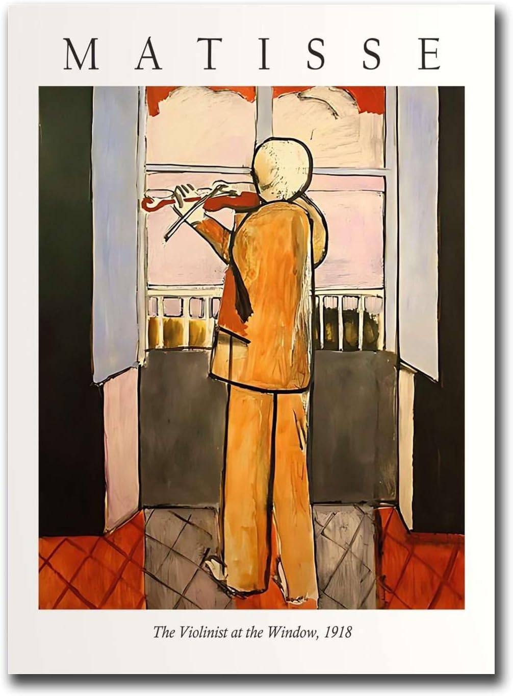 ZZYGGN GMGSW The Violinist At The Window by Henri Matisse Canvas Poster Abstract Wall Art Painting Henri Matisse Prints for Home Picture Decor 40x60cm Frameless
