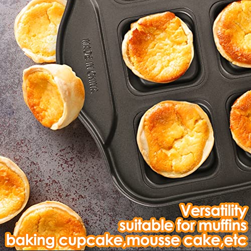 Cyimi Muffin Pan 12 Cup With Removable Bottom,Nonstick Cupcake Pans For Baking,Mini Muffin Cheesecake Tin For Oven, 12 Cavity Premium Carbon Steel Bakeware For Bite Size Tarts #TOP2