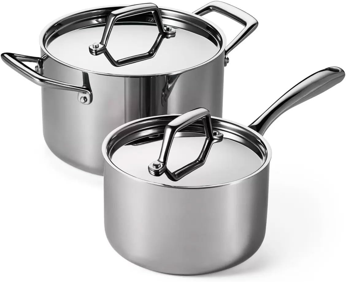 Tri-Ply Clad Sauce Pan Set, 4-Piece