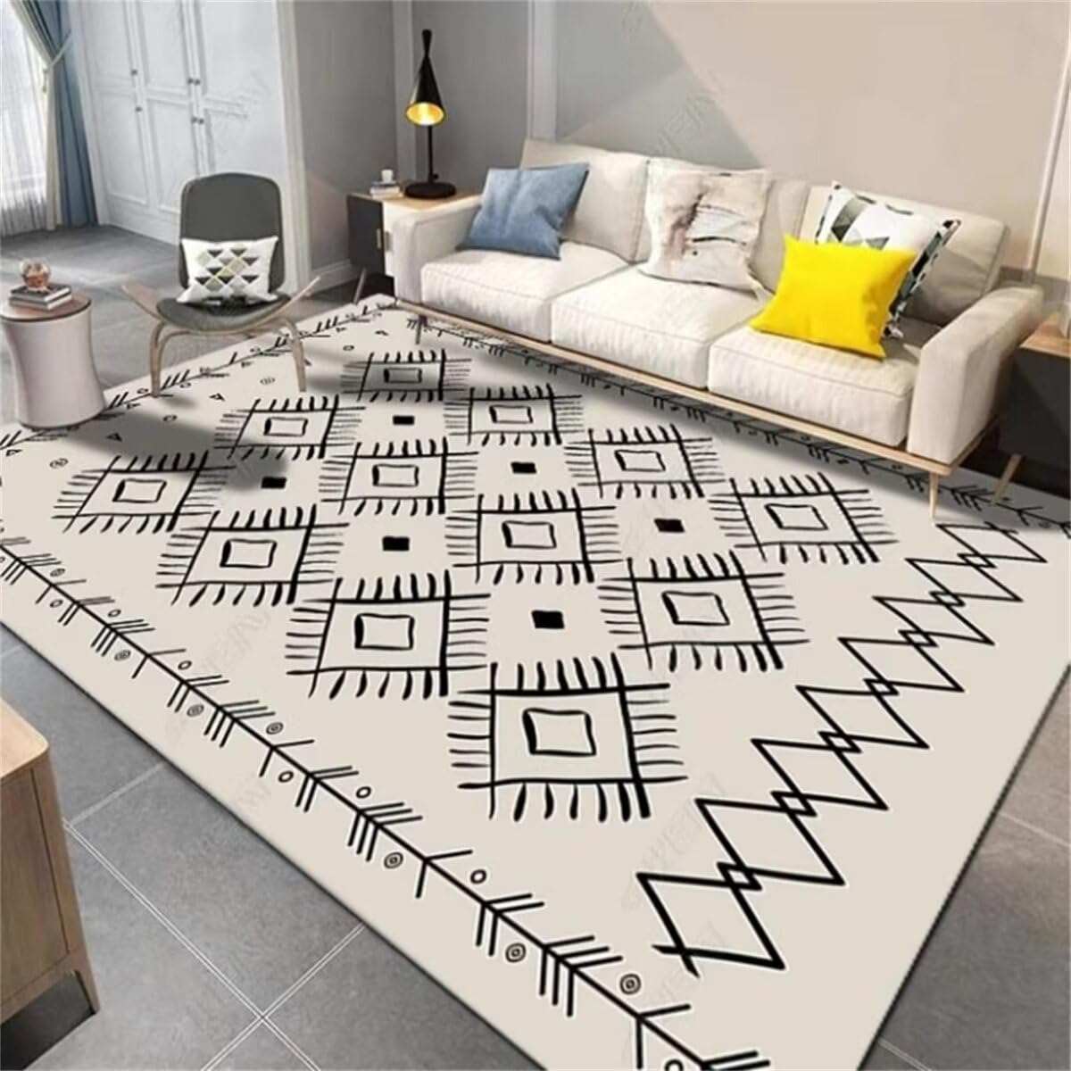 Descente de lit tapis gris anti-froid pour protéger le sol de la chambre de fille