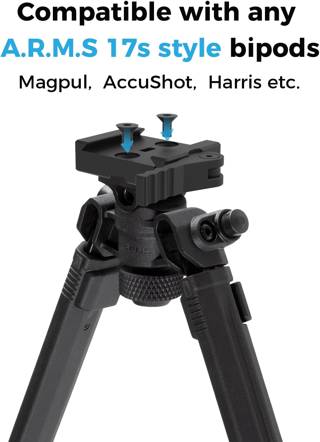 Universal QD ARCA-Swiss Bipod Adapter, for Harris & Atlas NC Bipods.
