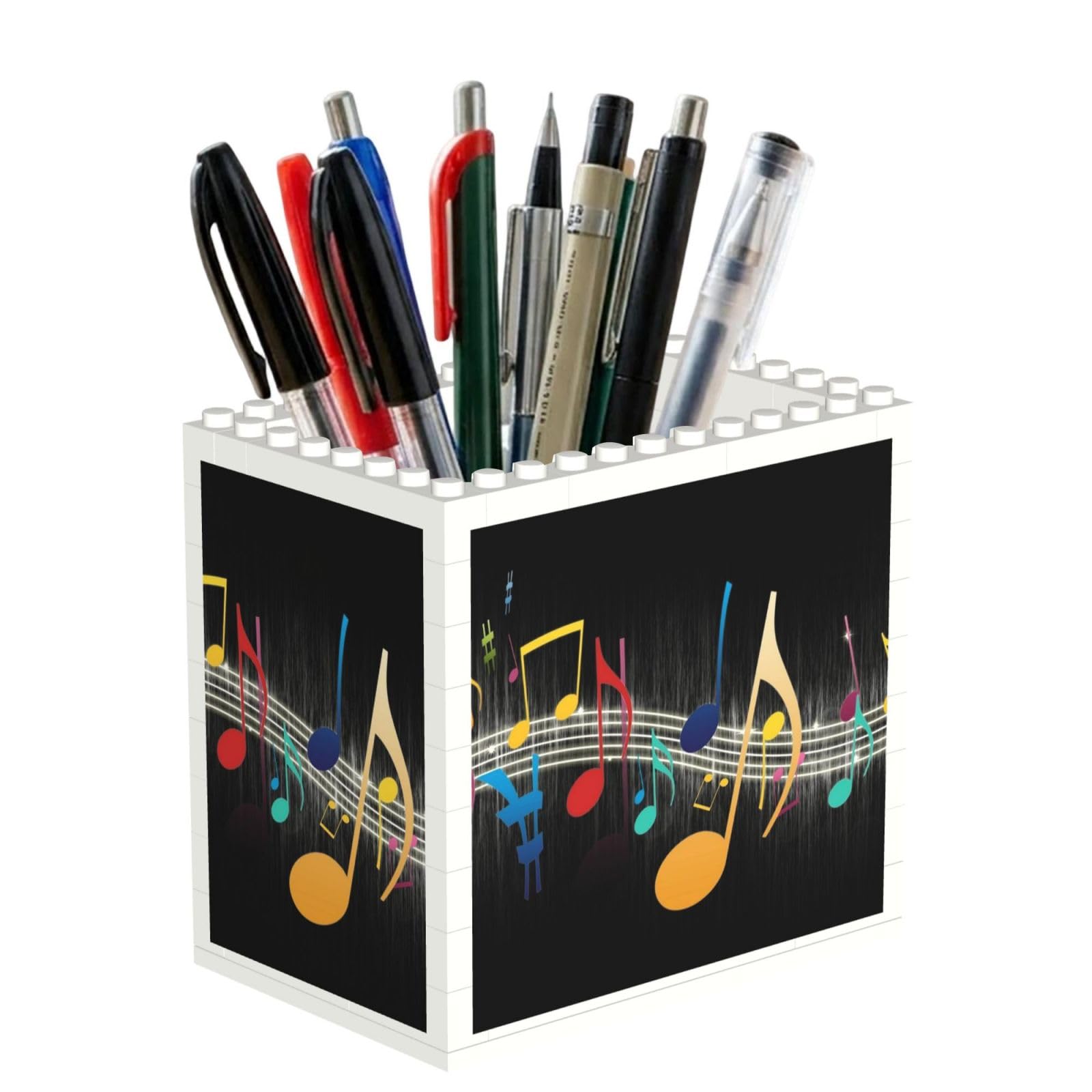 Poadnly Music Notes, Pen Pot Pencil Holder for Office Home School, Compact Desk Organiser for Office Stationery