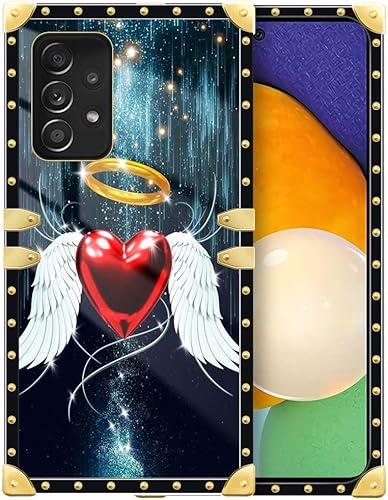 Funda compatible con Samsung Galaxy A52, alas de corazón para mujeres y niñas, TPU suave a prueba de golpes, funda protectora para Samsung Galaxy