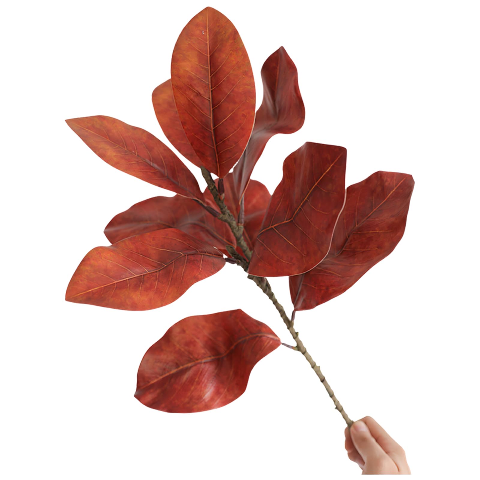 Gissroys Simulation Magnolia Plant Realistic PVC Foliage for Wedding Decor and Home Floral Arrangement White Bowl Flower Spores