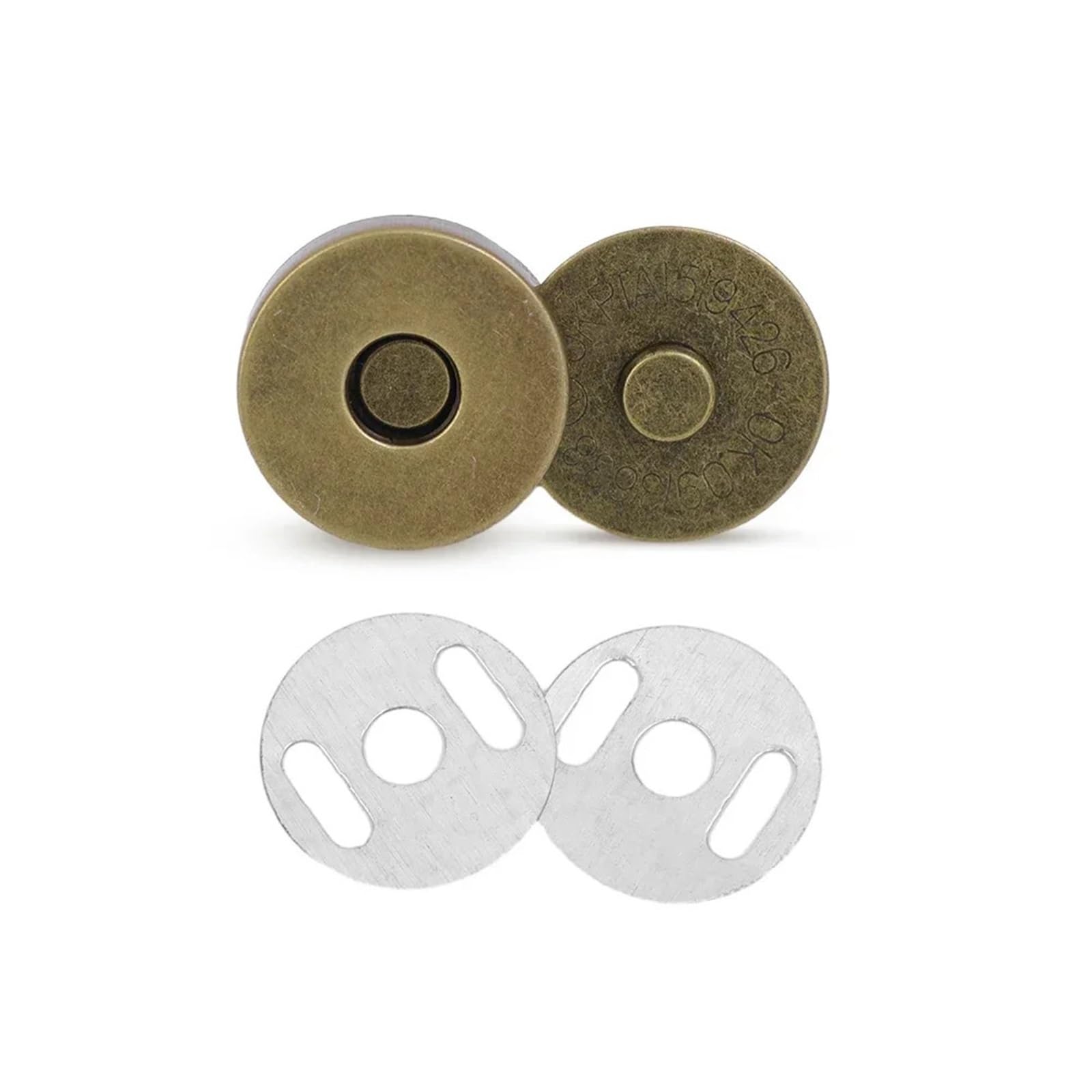 Magnetic Press Studs Magnetic Snap Fasteners Clasps Buttons Handbag Purse Wallet Craft Bags Parts Accessories Adsorption Buckle(Bronze-1.4cm,40pcs(10set))