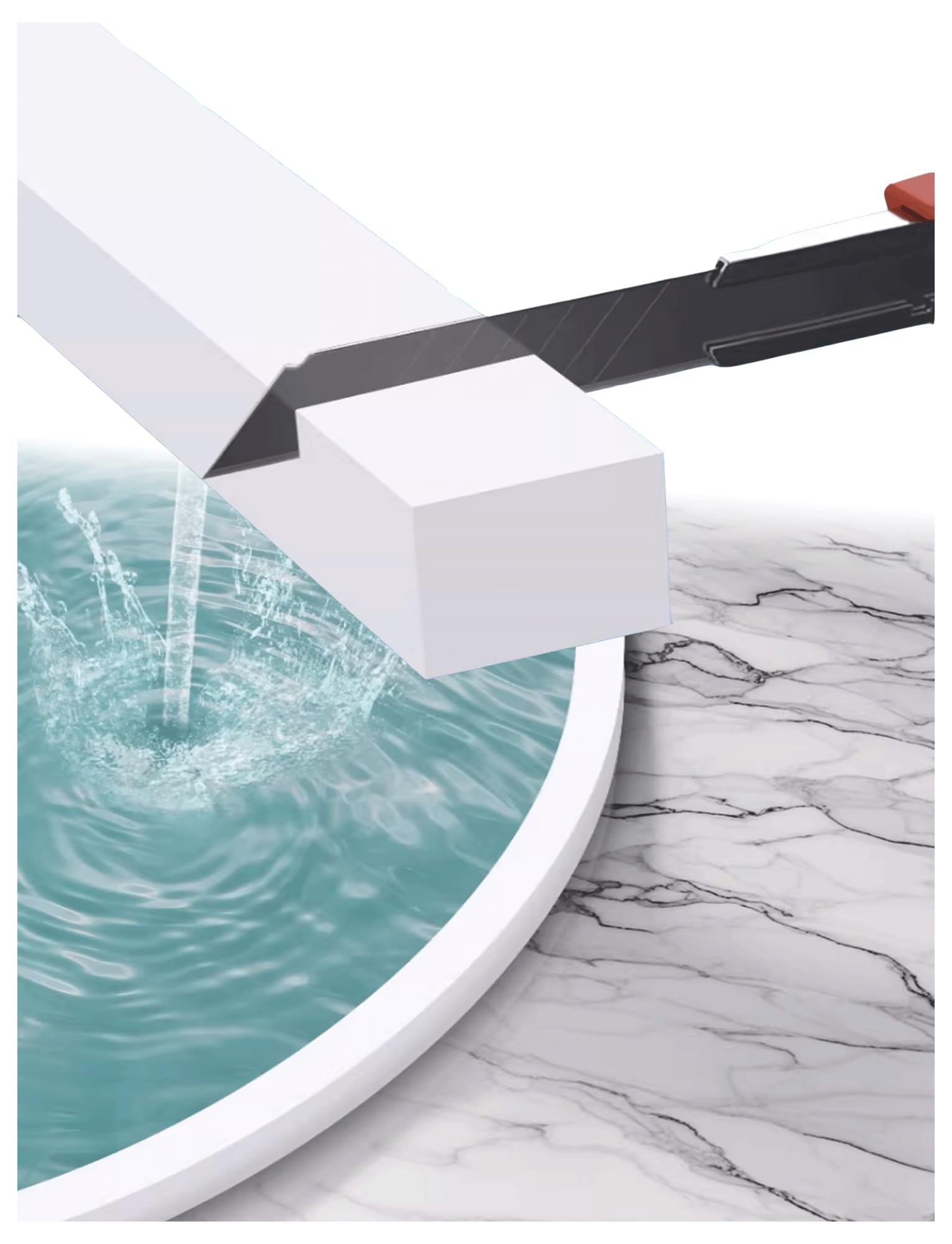 Generico Guarnizione Autoadesiva for Piatto Doccia, Barriera d'Acqua for Pavimento Doccia, for Pavimento del Bagno, sotto il Lavabo, lavello della Cucina, 5x200 cm/2x78 Pollici(2cm,4x200cm/1.6x78in)