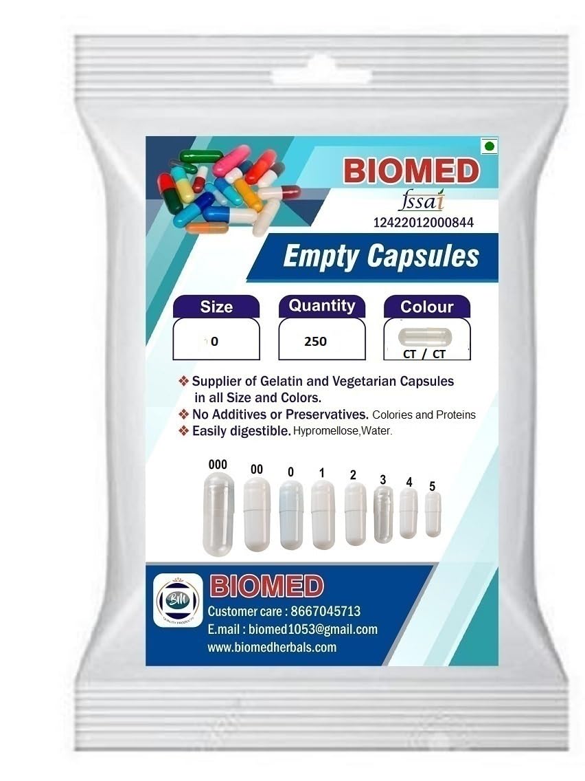 Empty Capsules size 0 Clear Transperant 250 Capsules (Pack of 1)-image-37