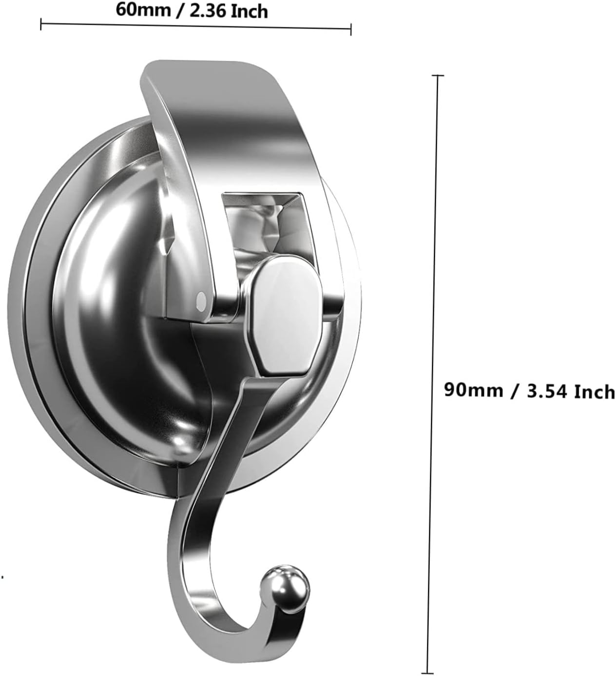 Reusable Strong Suction Cup Wall Hook Vacuum Suction Hanging Hook for Bathroom Kitchen Damage Silver for Towels Robes Easy Install Practical Wall Hanger image 3