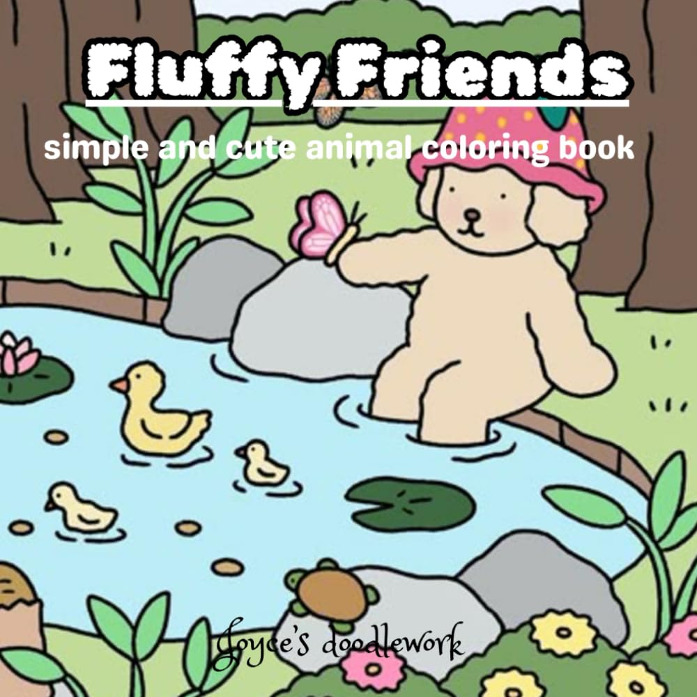 Fluffy friends: Simple & Cute Animal Coloring Book