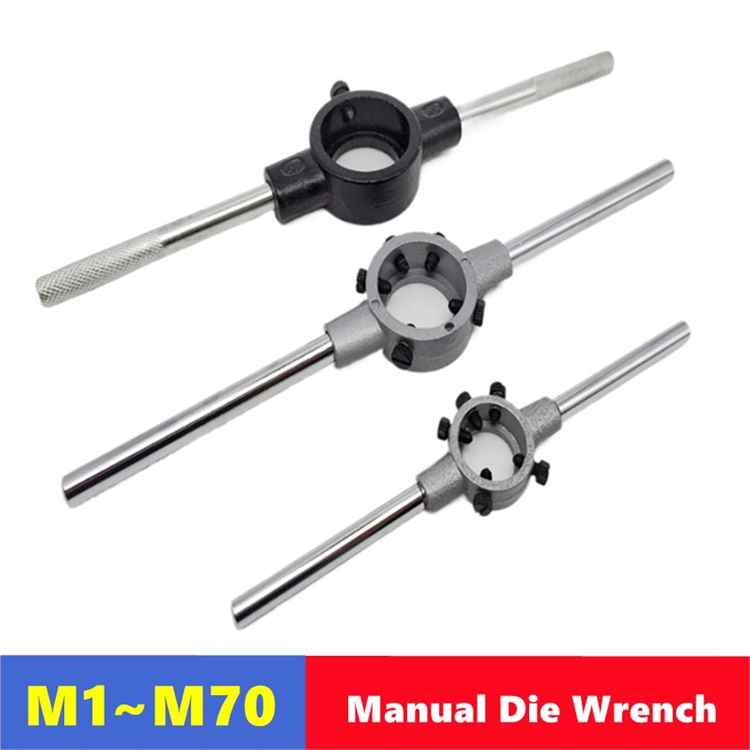 1pcs Circular die Wrench M1-M70 Reinforced Hardness Wrench, Used as an Auxiliary Tool for Tapping Circular molds, Manual Tool(90mm M45-M52) AIQFTGSNS