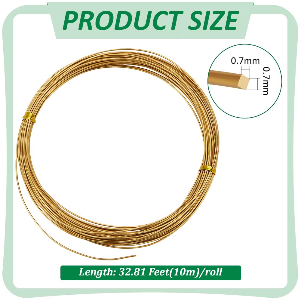 BENECREAT 50m 0.6mm Filo di Rame Filo per Gioielli Filo per Perline in Rame Resistente All'Appannamento Colore Oro Chiaro per Artigianato Creazione di Gioielli, Perline