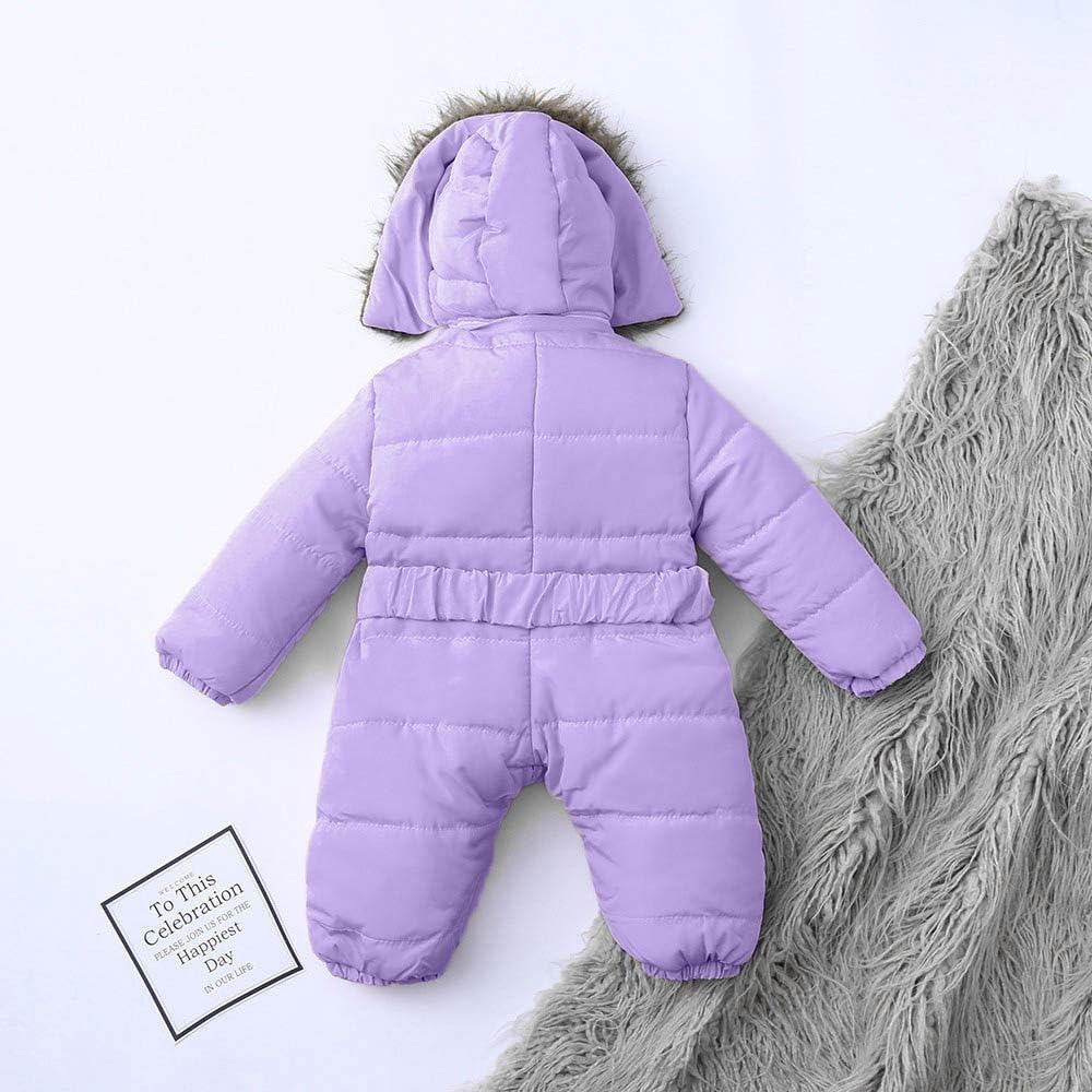 Outerwear Thick Baby Coat Warm Jacket Girl Romper Boy Infant Hooded Winter Boys Snowsuits Boys (Purple, 90)
