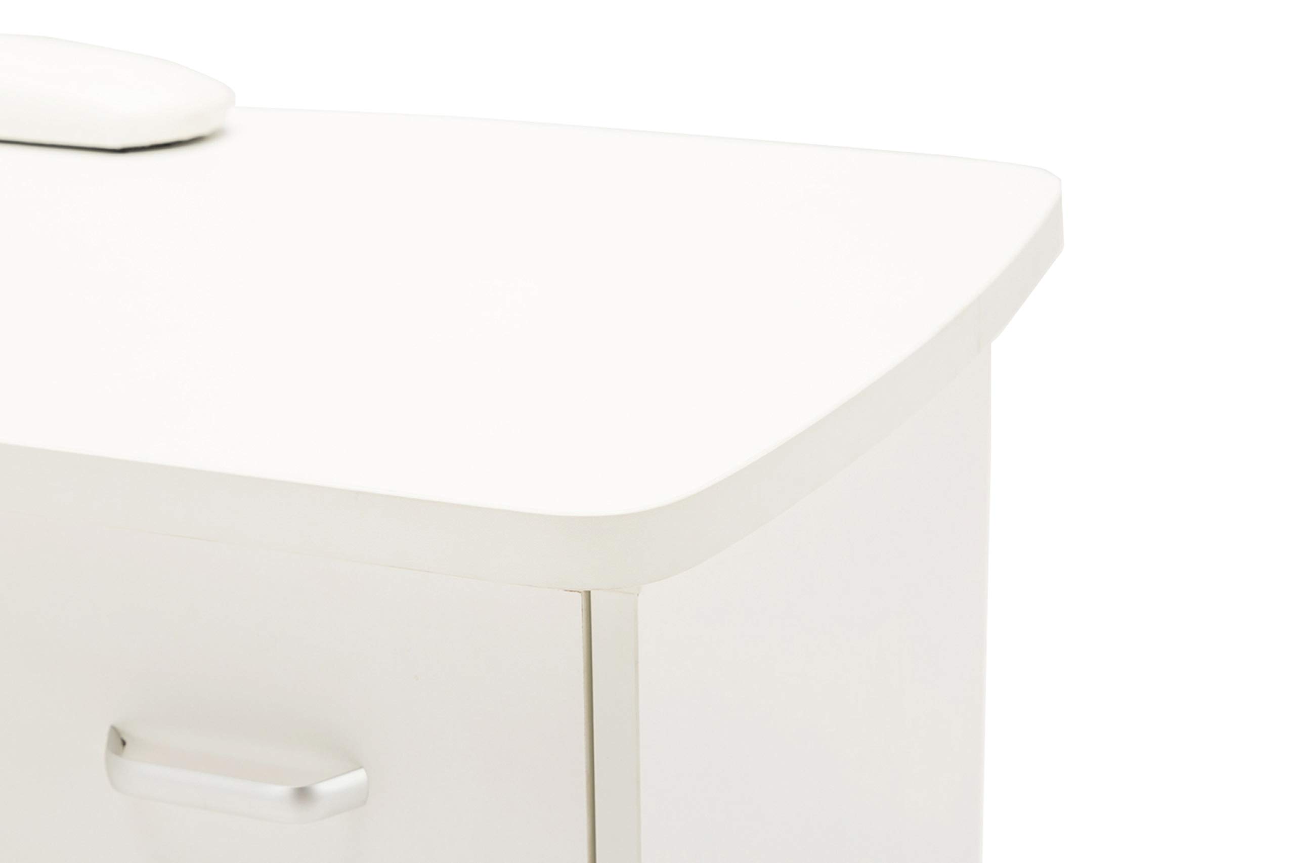 Barberpub Manicure Tavolo per Unghie Doppio Contenitore Tavolo da Studio Resistente All'acetone Spa Salone di Bellezza Attrezzatura per Unghie Bianco 0600