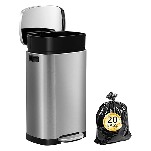 KdbK Caneca de Basura 13 Galones Acero Inoxidable Pedal miniatura 6